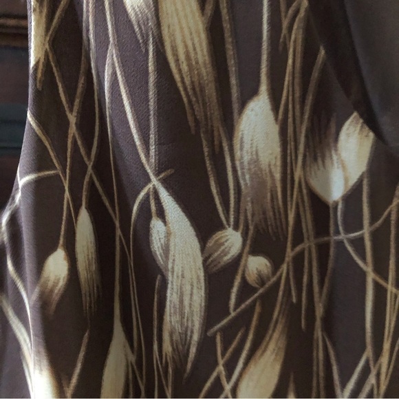 Vintage Rena Rowan brown wheat print blouse in size  12 - Picture 3 of 6